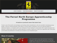 Tablet Screenshot of ferrari-apprenticetraining.co.uk